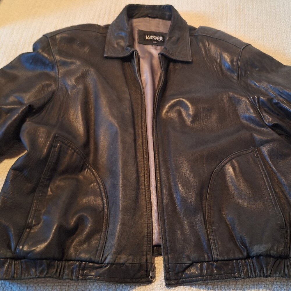Kasper XXL Black Leather Men's Jacket